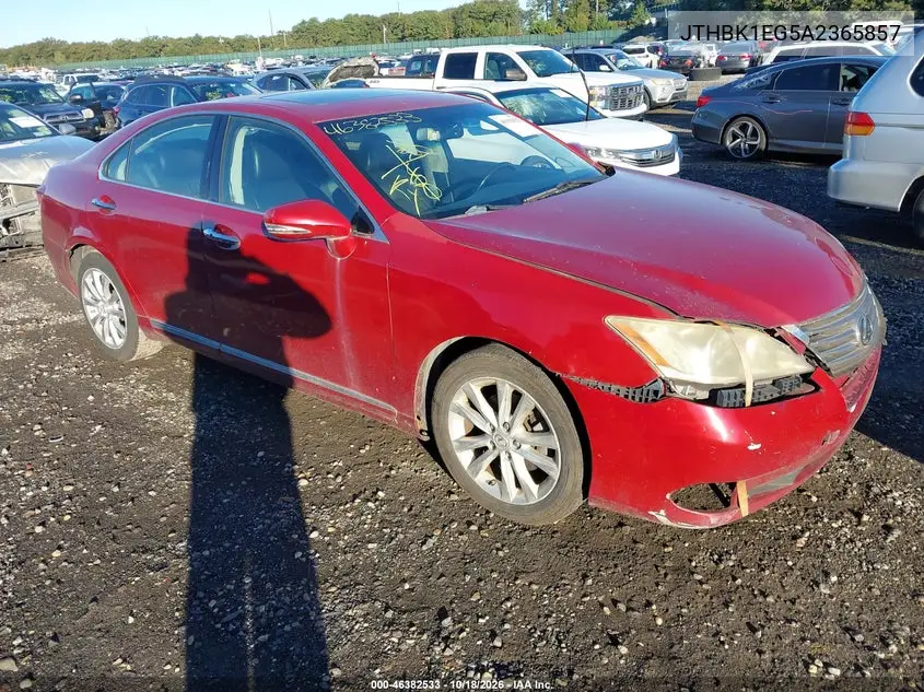 LEXUS ES 2010, VIN JTHBK1EG5A2365857