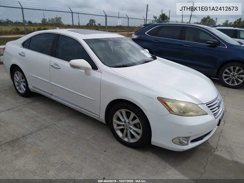 LEXUS ES 2010, VIN JTHBK1EG1A2412673