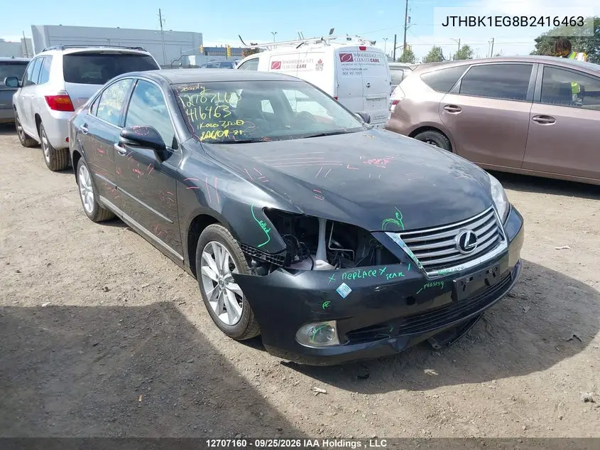 LEXUS ES 2011, VIN JTHBK1EG8B2416463
