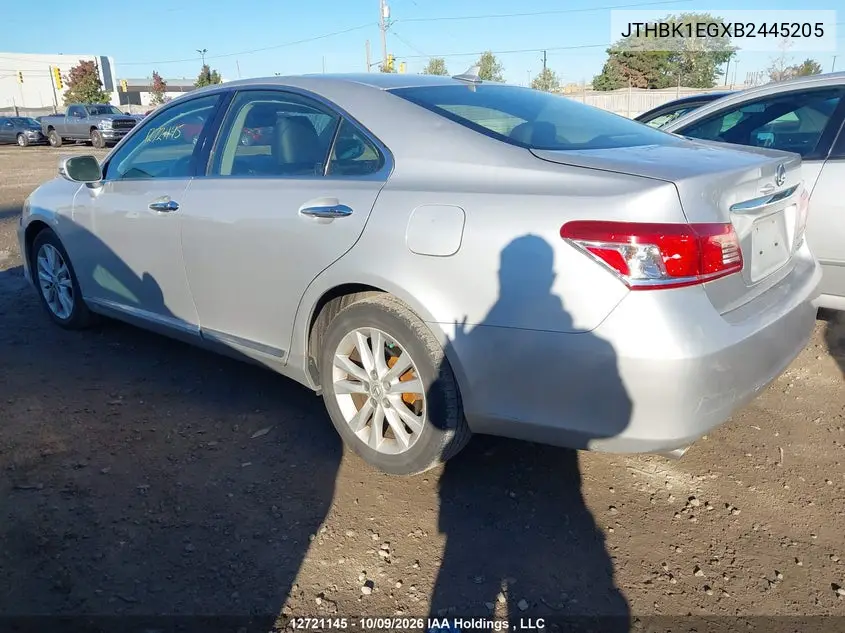2011 LEXUS ES VIN JTHBK1EGXB2445205 — фото 3