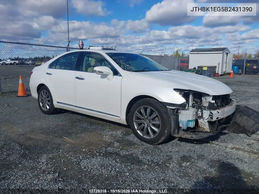 LEXUS ES 2011, VIN JTHBK1EG5B2431390