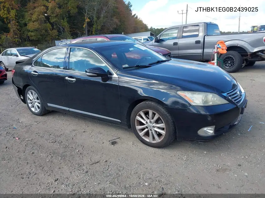 LEXUS ES 2011, VIN JTHBK1EG0B2439025