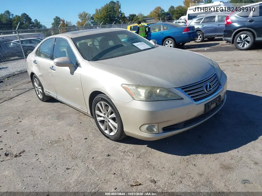LEXUS ES 2011, VIN JTHBK1EG1B2439910