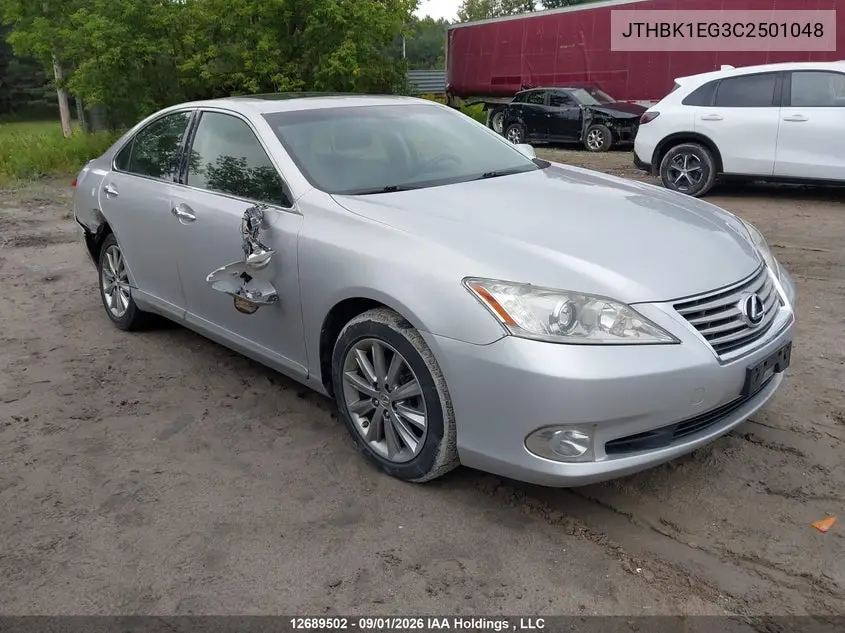 LEXUS ES 2012, VIN JTHBK1EG3C2501048