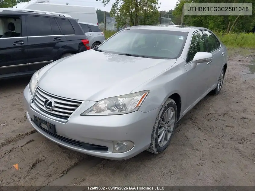 2012 LEXUS ES VIN JTHBK1EG3C2501048 — фото 2