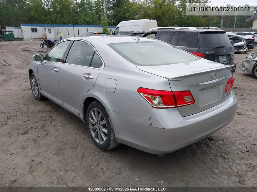 2012 LEXUS ES VIN JTHBK1EG3C2501048 — фото 3