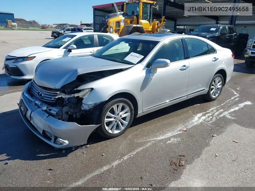 2012 LEXUS ES VIN JTHBK1EG9C2495658 — фото 2