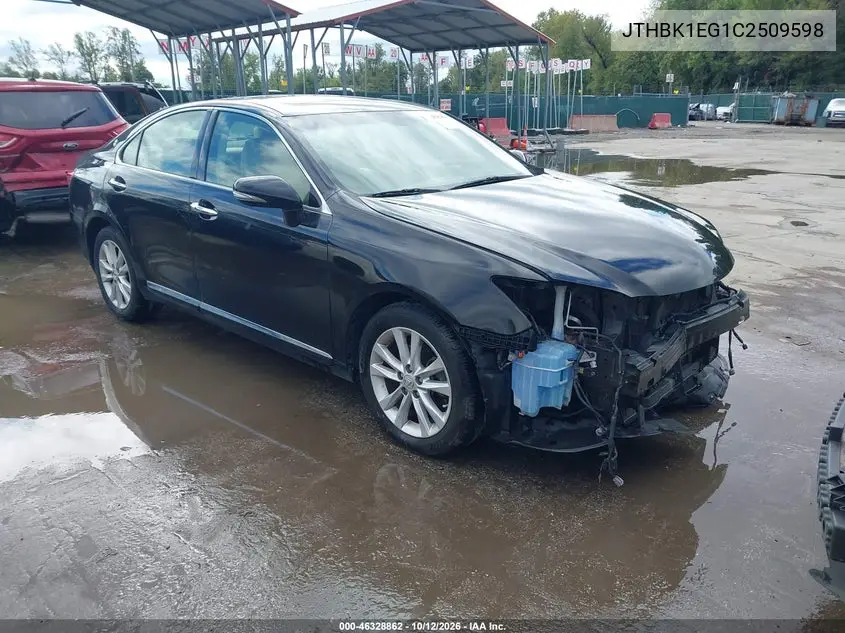 LEXUS ES 2012, VIN JTHBK1EG1C2509598
