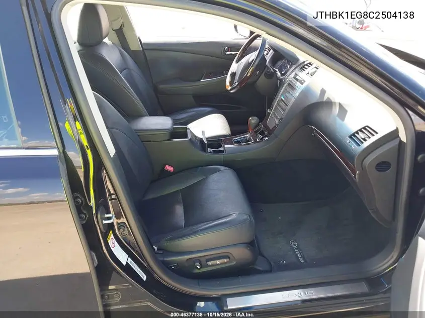 2012 LEXUS ES VIN JTHBK1EG8C2504138 — фото 5