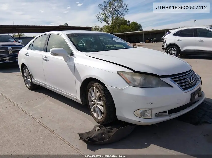 LEXUS ES 2012, VIN JTHBK1EG6C2507412