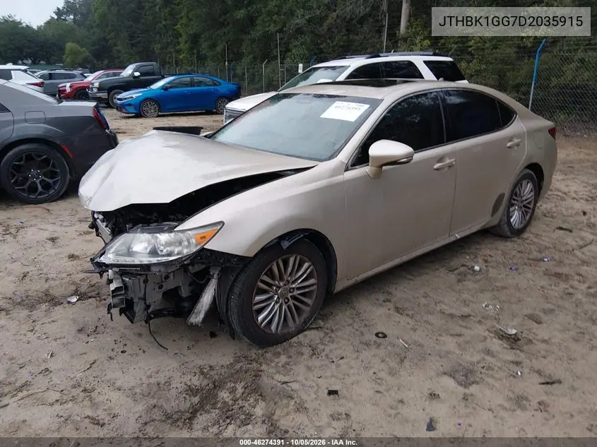 2013 LEXUS ES VIN JTHBK1GG7D2035915 — фото 2