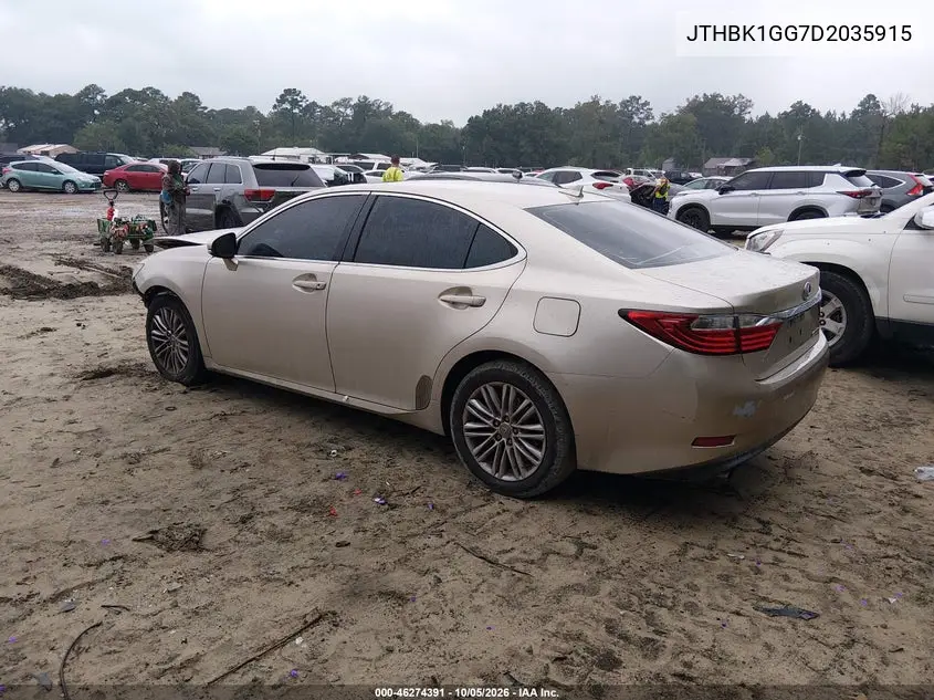 2013 LEXUS ES VIN JTHBK1GG7D2035915 — фото 3