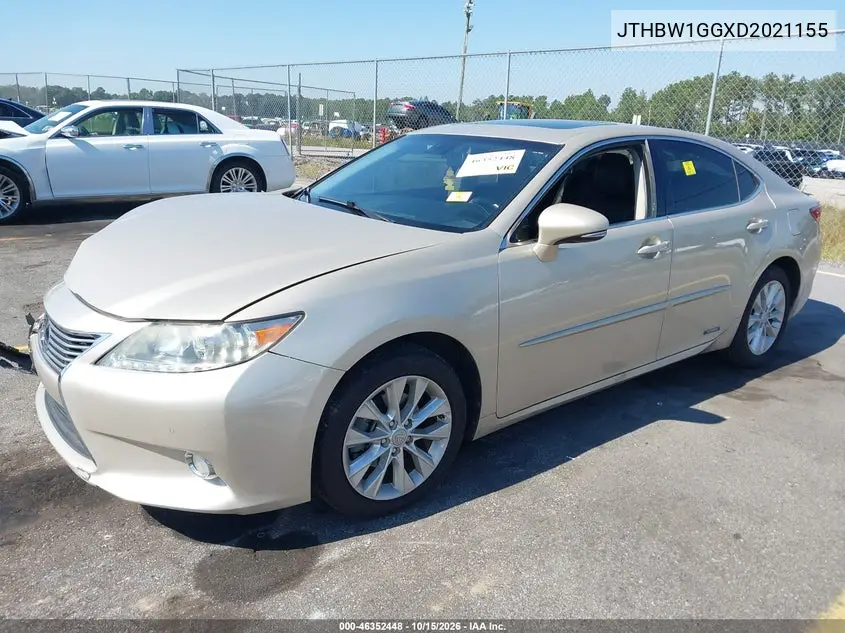 2013 LEXUS ES VIN JTHBW1GGXD2021155 — фото 2