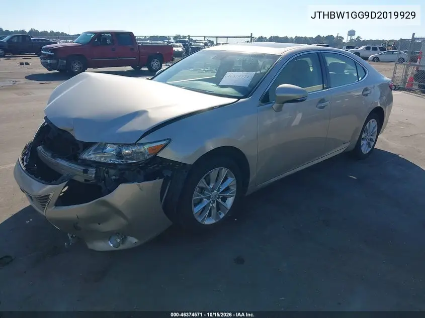 2013 LEXUS ES VIN JTHBW1GG9D2019929 — фото 2