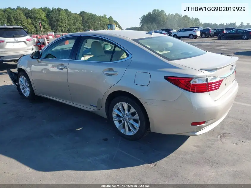 2013 LEXUS ES VIN JTHBW1GG9D2019929 — фото 3
