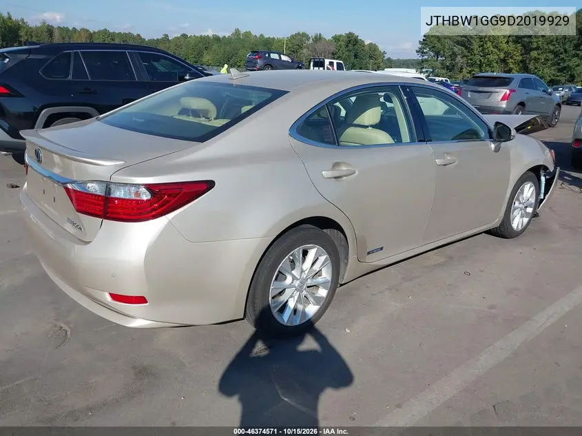2013 LEXUS ES VIN JTHBW1GG9D2019929 — фото 4