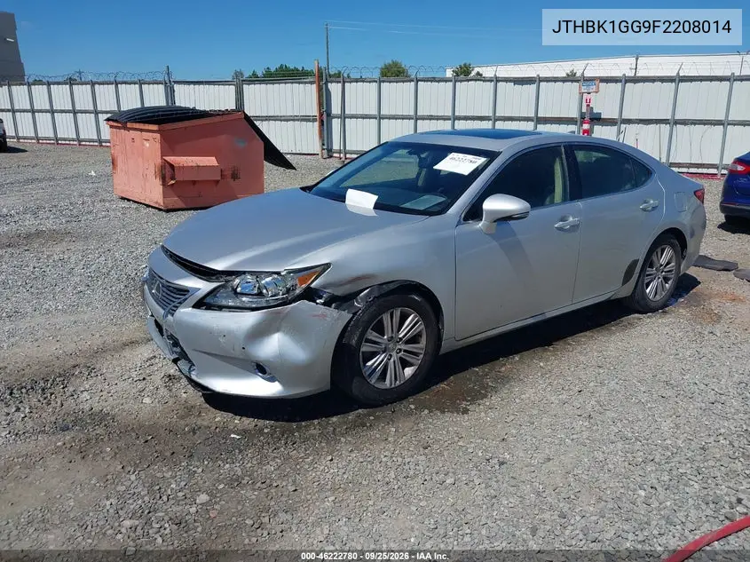 2015 LEXUS ES VIN JTHBK1GG9F2208014 — фото 2