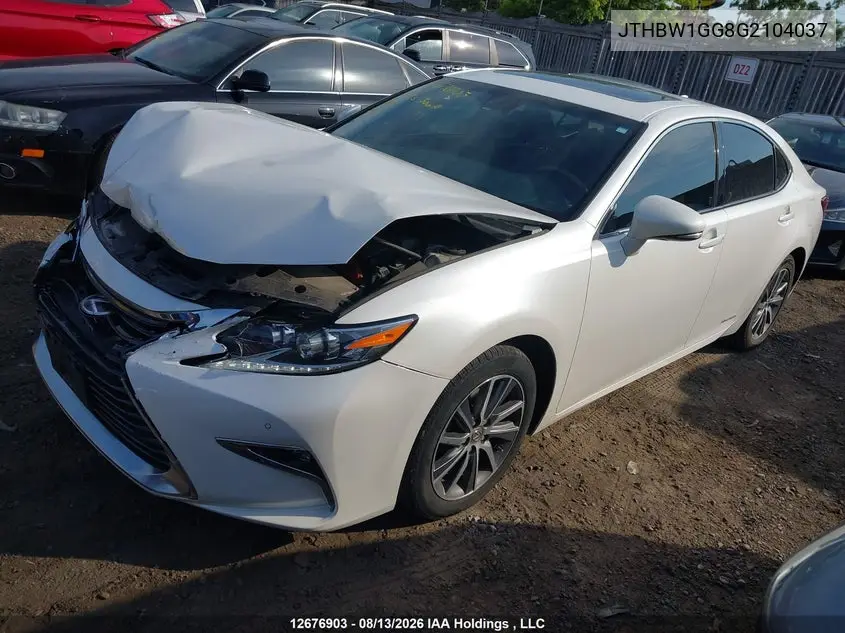 2016 LEXUS ES VIN JTHBW1GG8G2104037 — фото 2