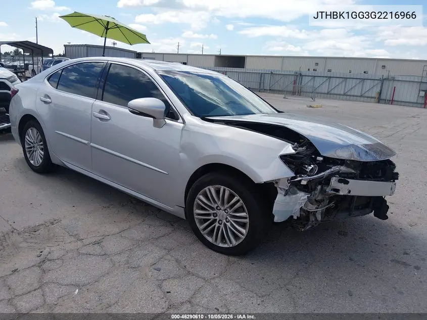 LEXUS ES 2016, VIN JTHBK1GG3G2216966