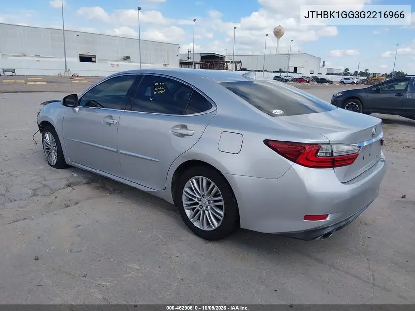 2016 LEXUS ES VIN JTHBK1GG3G2216966 — фото 3