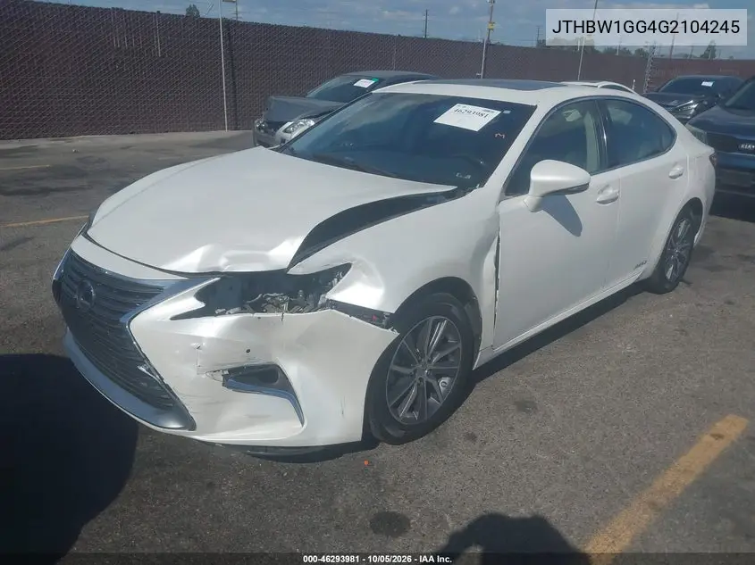 2016 LEXUS ES VIN JTHBW1GG4G2104245 — фото 2