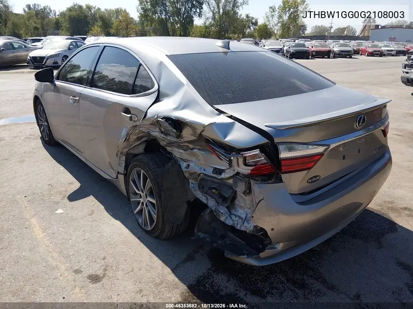 2016 LEXUS ES VIN JTHBW1GG0G2108003 — фото 3