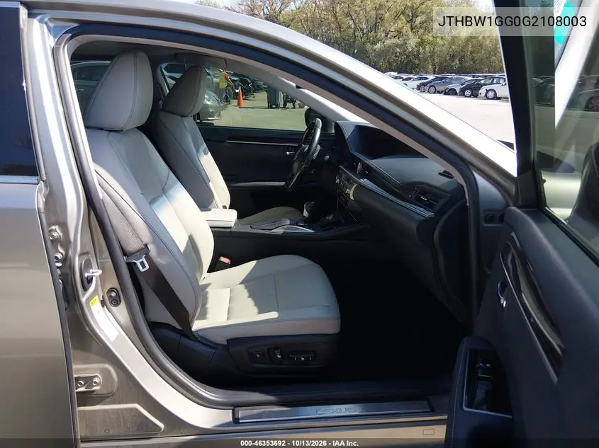 2016 LEXUS ES VIN JTHBW1GG0G2108003 — фото 5