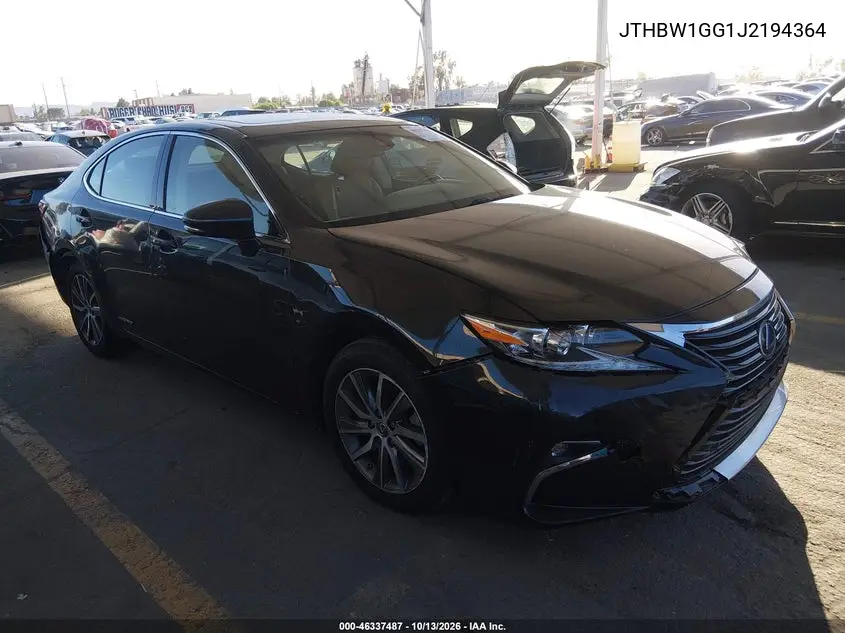 LEXUS ES 2018, VIN JTHBW1GG1J2194364