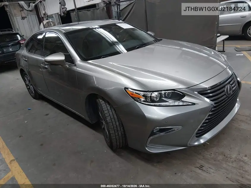 LEXUS ES 2018, VIN JTHBW1GGXJ2184724