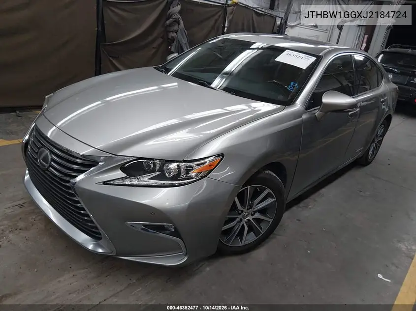 2018 LEXUS ES VIN JTHBW1GGXJ2184724 — фото 2
