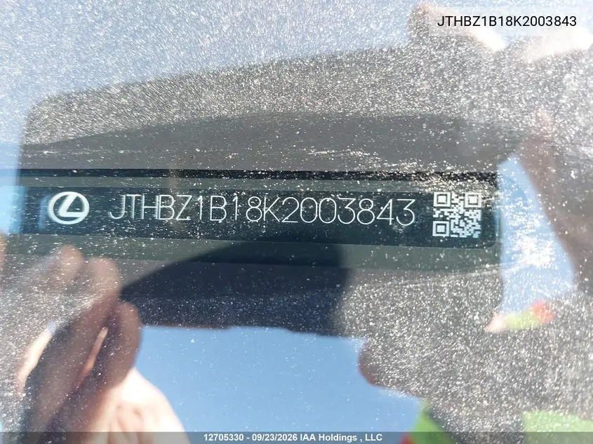 2019 LEXUS ES VIN JTHBZ1B18K2003843 — фото 17