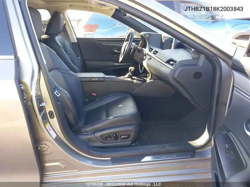 2019 LEXUS ES VIN JTHBZ1B18K2003843 — фото 5