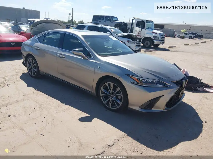 LEXUS ES 2019, VIN 58ABZ1B1XKU002106