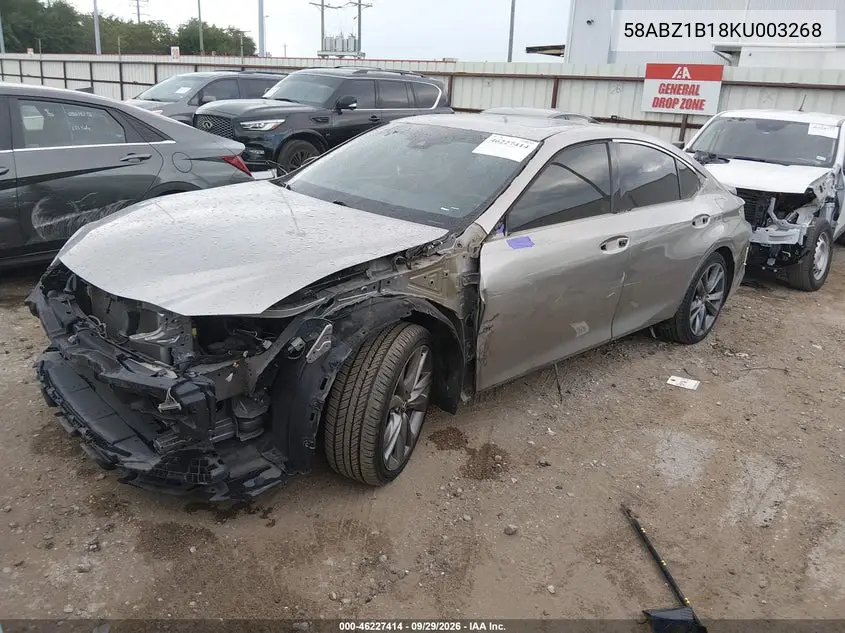 2019 LEXUS ES VIN 58ABZ1B18KU003268 — фото 2