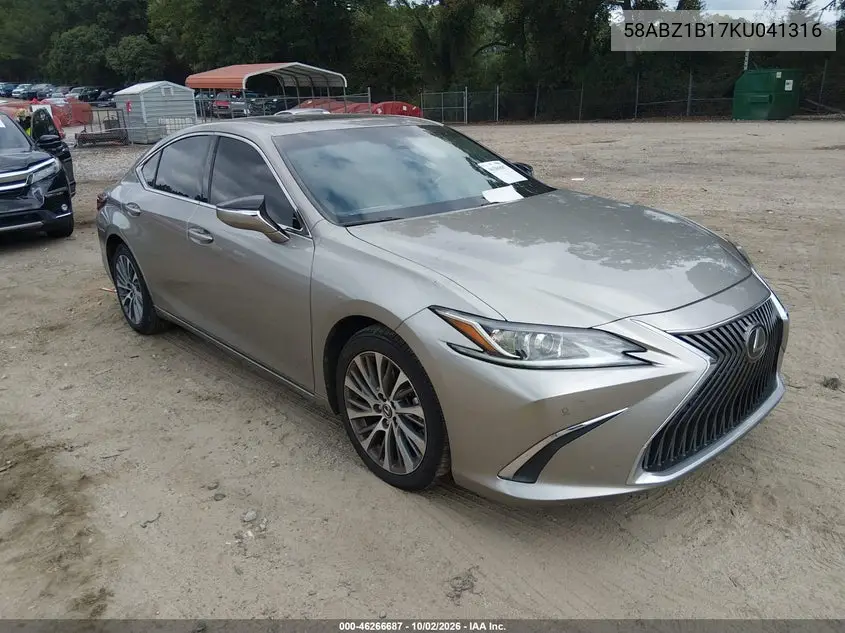 LEXUS ES 2019, VIN 58ABZ1B17KU041316
