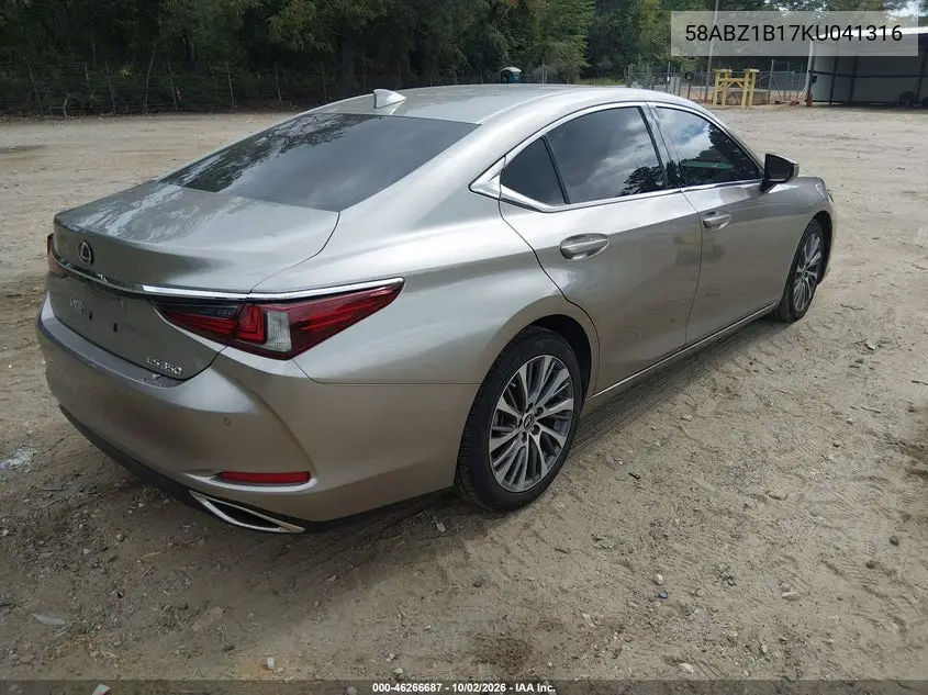 2019 LEXUS ES VIN 58ABZ1B17KU041316 — фото 4
