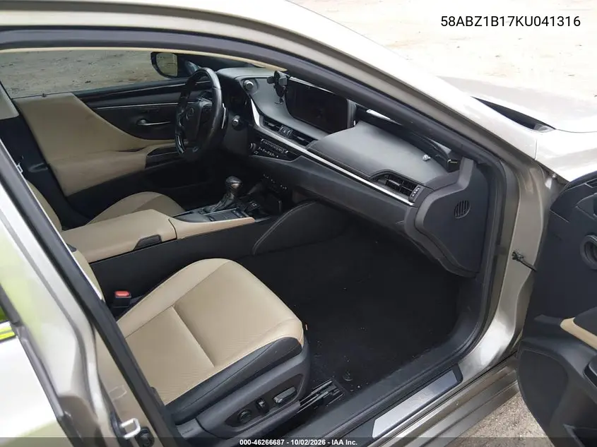 2019 LEXUS ES VIN 58ABZ1B17KU041316 — фото 5