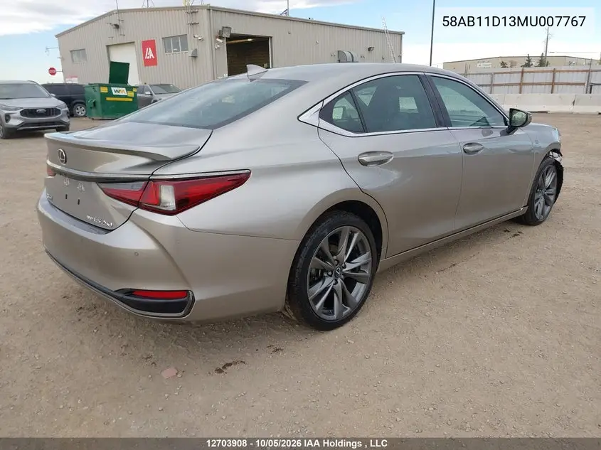2021 LEXUS ES VIN 58AB11D13MU007767 — фото 4