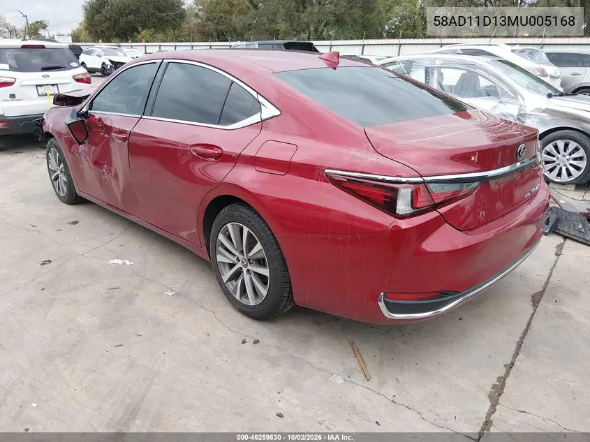 2021 LEXUS ES VIN 58AD11D13MU005168 — фото 3