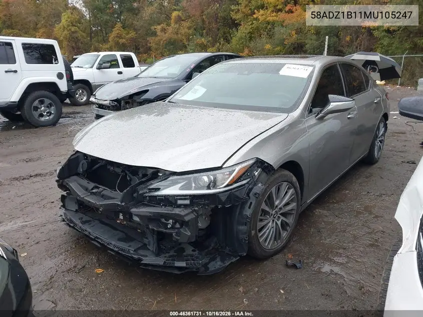 2021 LEXUS ES VIN 58ADZ1B11MU105247 — фото 2