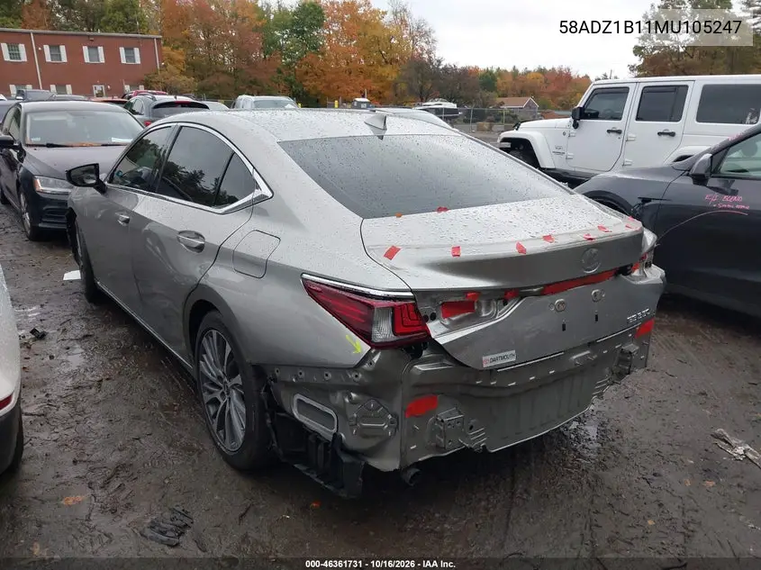 2021 LEXUS ES VIN 58ADZ1B11MU105247 — фото 3