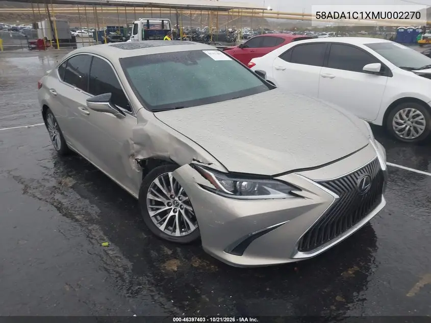 LEXUS ES 2021, VIN 58ADA1C1XMU002270