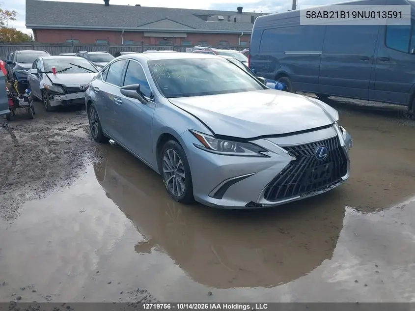 LEXUS ES 2022, VIN 58AB21B19NU013591