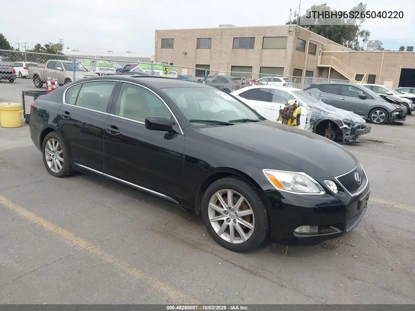 LEXUS GS 300 2006, VIN JTHBH96S265040220