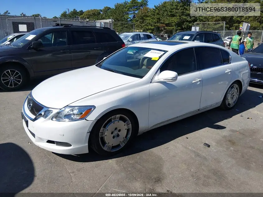 2008 LEXUS GS VIN JTHCE96S380018594 — фото 2