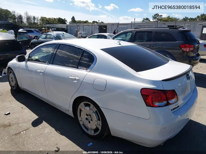 2008 LEXUS GS VIN JTHCE96S380018594 — фото 3