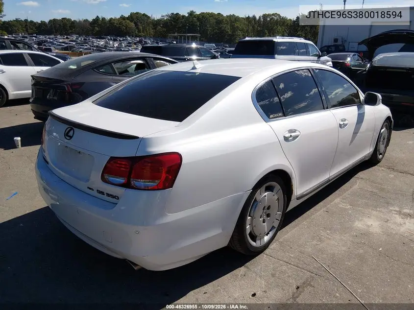 2008 LEXUS GS VIN JTHCE96S380018594 — фото 4