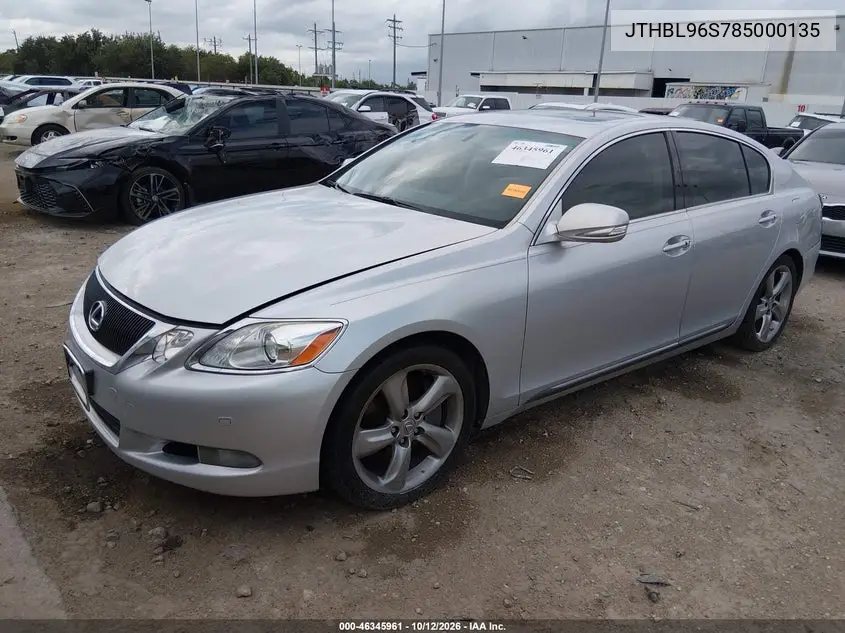 2008 LEXUS GS VIN JTHBL96S785000135 — фото 2