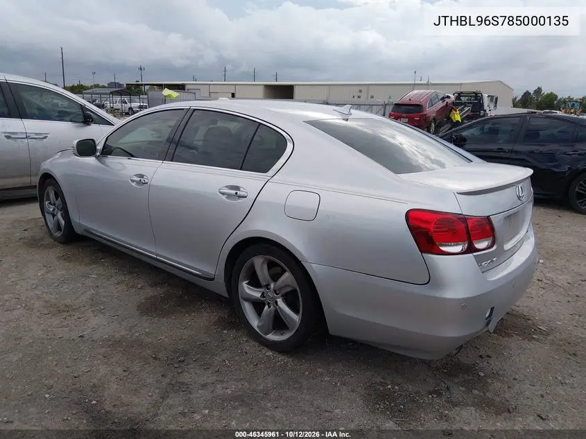 2008 LEXUS GS VIN JTHBL96S785000135 — фото 3