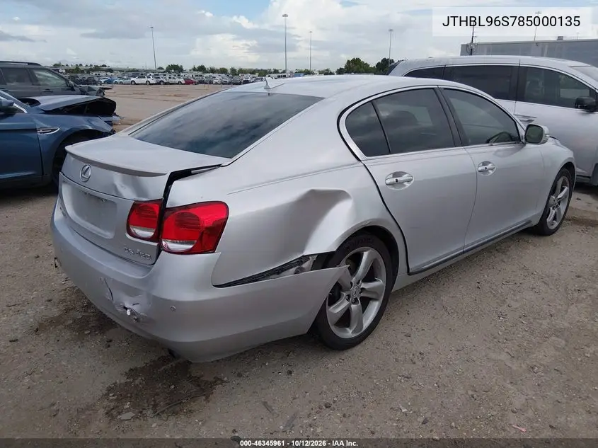 2008 LEXUS GS VIN JTHBL96S785000135 — фото 4